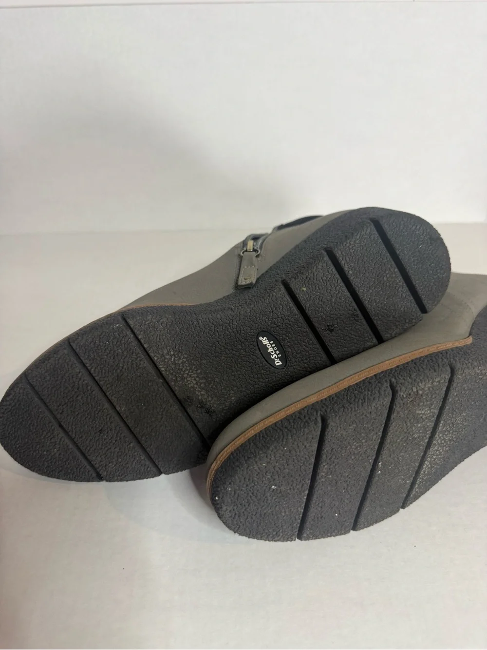 Dr. Scholl's BERYLLE Gray Faux Suede Wedge Zip Ankle Bootie Women's 11W